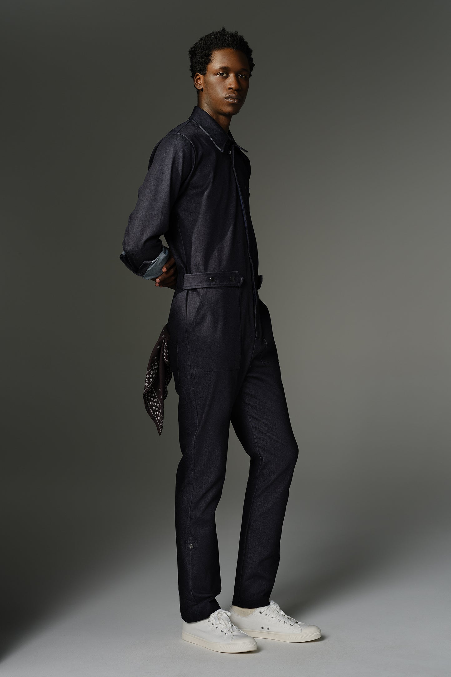 THE WILDE Jumpsuit - Long Sleeve in Indigo Stretch Denim